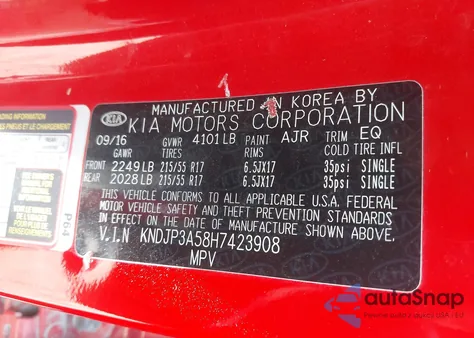 2017 Kia Soul + z USA, uszkodzony, nr VIN KNDJP3A58H7423908